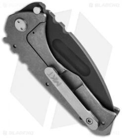 Medford Praetorian T Frame Lock Knife Tumbled Titanium (3.75" Black Tanto) MKT -Elite Folds medford knives mk12dxt 01tm side