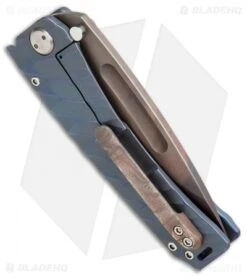 Medford Custom Marauder Frame Lock Knife Sculpted Blue Ti (4.25" Vulcan) MKT -Elite Folds medford mara blue mk07dvd 02an BHQ 37193 er side