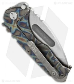 Medford Praetorian T Frame Lock Knife Cross Flame Titanium (3.75" Stonewash) MKT -Elite Folds medford mk12dtt 03fl side cm
