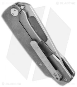 Medford The General Frame Lock Knife Tumbled Titanium W/ Star (4" Stonewash) MKT -Elite Folds medford the general mk24dt 01tm bhq 36416 jr side