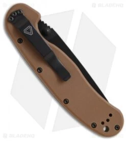 Ontario RAT Model 1 Liner Lock Knife Coyote Brown (3.625" Black Serr) 8847CB -Elite Folds ontariorat o8846cb back 1