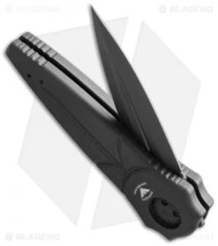 Paragon Warlock Folding Knife Black Aluminum Cross (3.9" Bead Blast) -Elite Folds paragod warlock black half open cm 2