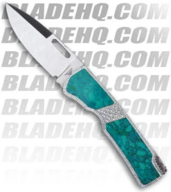 Blackie Collins Paragon Custom Turquoise Malachite Folding Hunter Clip Point