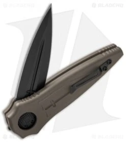 Paragon Warlock Knife Brown Dark Earth Aluminum Cross/Shield/Sword (3.9" Black) 6 Paragon Warlock Knife Brown Dark Earth Aluminum Cross/Shield/Sword (3.9" Black) -Elite Folds paragon warlok dec s s cbb half cm