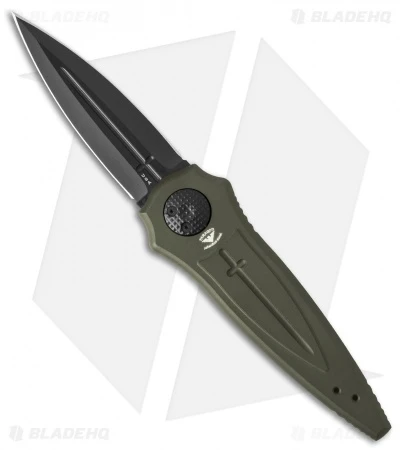 Paragon Warlock Knife OD Green Aluminum Cross/Shield/Sword (3.9" Black) 1 Paragon Warlock Knife OD Green Aluminum Cross/Shield/Sword (3.9" Black)