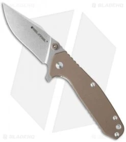 Real Steel Knives H5 Gerfalcon Frame Lock Knife Brown G-10 (3.25" Stonewash)