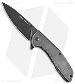 Real Steel Knives E571 Frame Lock Knife (3.375" Black)