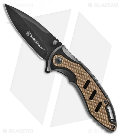 Smith & Wesson Honey Badger Liner Lock Knife Brown Aluminum (3" Black) SW117BR 1 Smith & Wesson Honey Badger Liner Lock Knife Brown Aluminum (3" Black) SW117BR