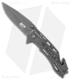 Smith & Wesson M&P Rescue Liner Lock Knife Gray Aluminum (3.75" Gray) SWMP10G