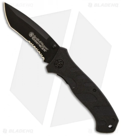 Smith & Wesson Extreme Ops Liner Lock Knife (3.2" Black Serr) CKG108S 1 Smith & Wesson Extreme Ops Liner Lock Knife (3.2" Black Serr) CKG108S